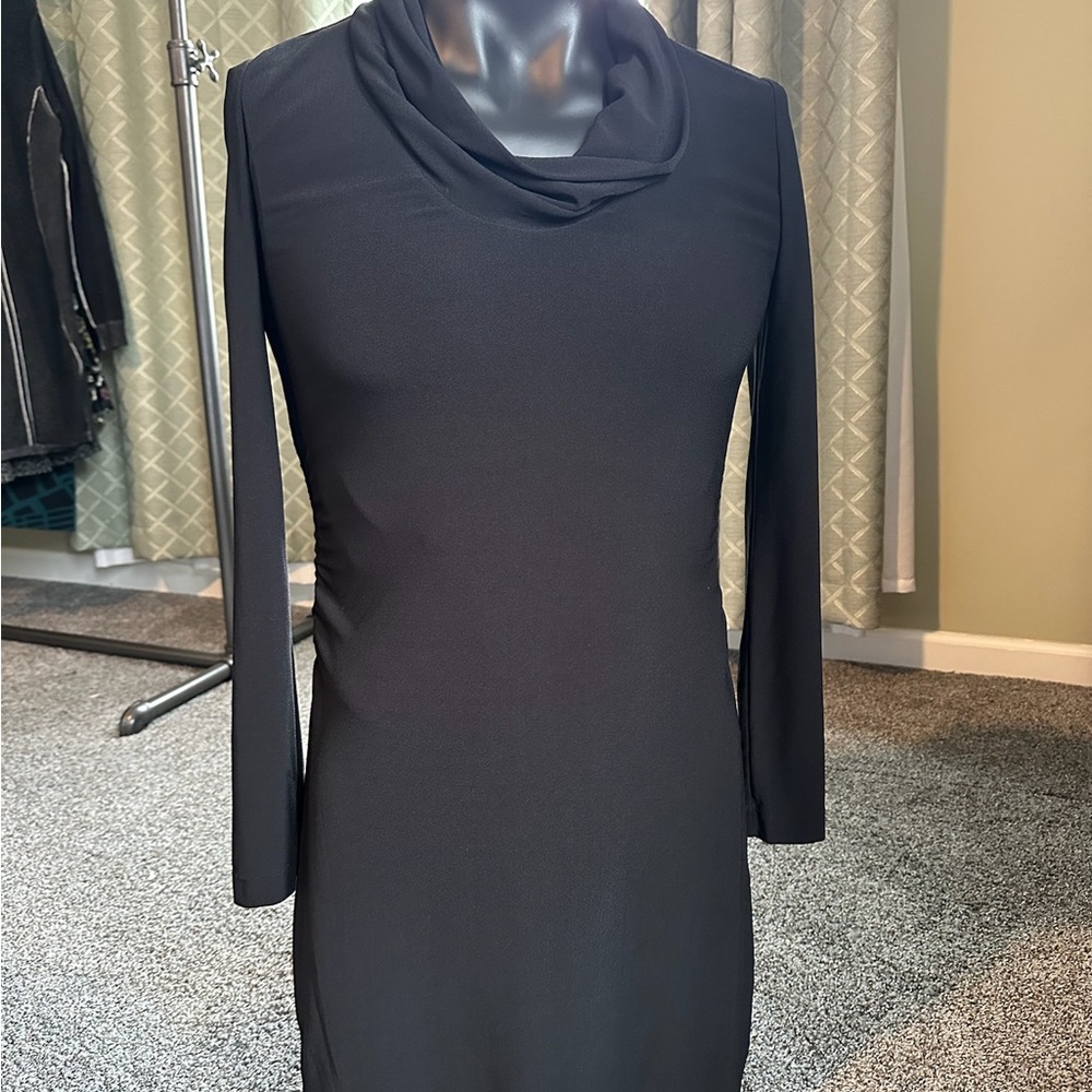 Elegant White House-Black Market Black Long Sleeve Dress